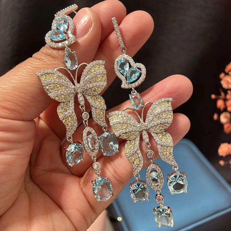 HIBRIDE Super Pretty Long Exaggerated Butterfly Sturdy Cubic Earrings Jewellery Set Wedding Women Banquet Prom Party Gift E73
HIBRIDE Super Pretty Long Exaggerated Butterfly Sturdy Cubic Earrings Jewellery Set Wedding Women Banquet Prom Party Gift E73