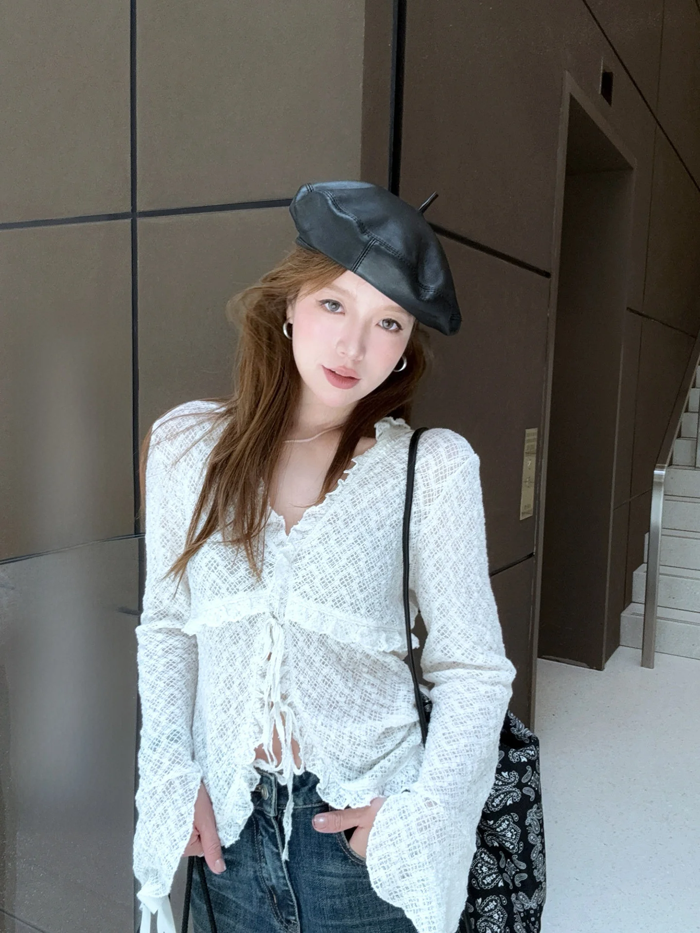 Lace Hollow out Women's ort irt Cotton Nylon Spandex Svel mat Sle High Cotton Content Layering Heavy Du
Lace Hollow out Women's ort irt Cotton Nylon Spandex Svel mat Sle High Cotton Content Layering Heavy Du