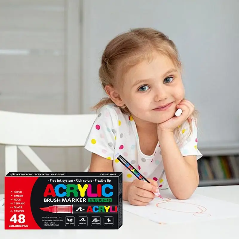 Acrylic Paint Markers Sun-resistant Painting Art Pen 48 Colors Waterproof Paint Marker Pen For Rock Wood Paper Metal Canvas
Acrylic Paint Markers Sun-resistant Painting Art Pen 48 Colors Waterproof Paint Marker Pen For Rock Wood Paper Metal Canvas