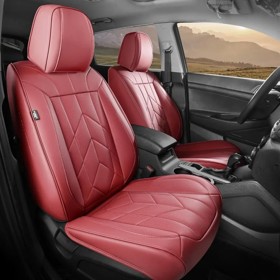 Wine Red Car Seat Covers Full Set Waterproof Leather Car Seat Protector Universal Fit Colorado Equinox Malibu Blazer Trailblaze 
Wine Red Car Seat Covers Full Set Waterproof Leather Car Seat Protector Universal Fit Colorado Equinox Malibu Blazer Trailblaze