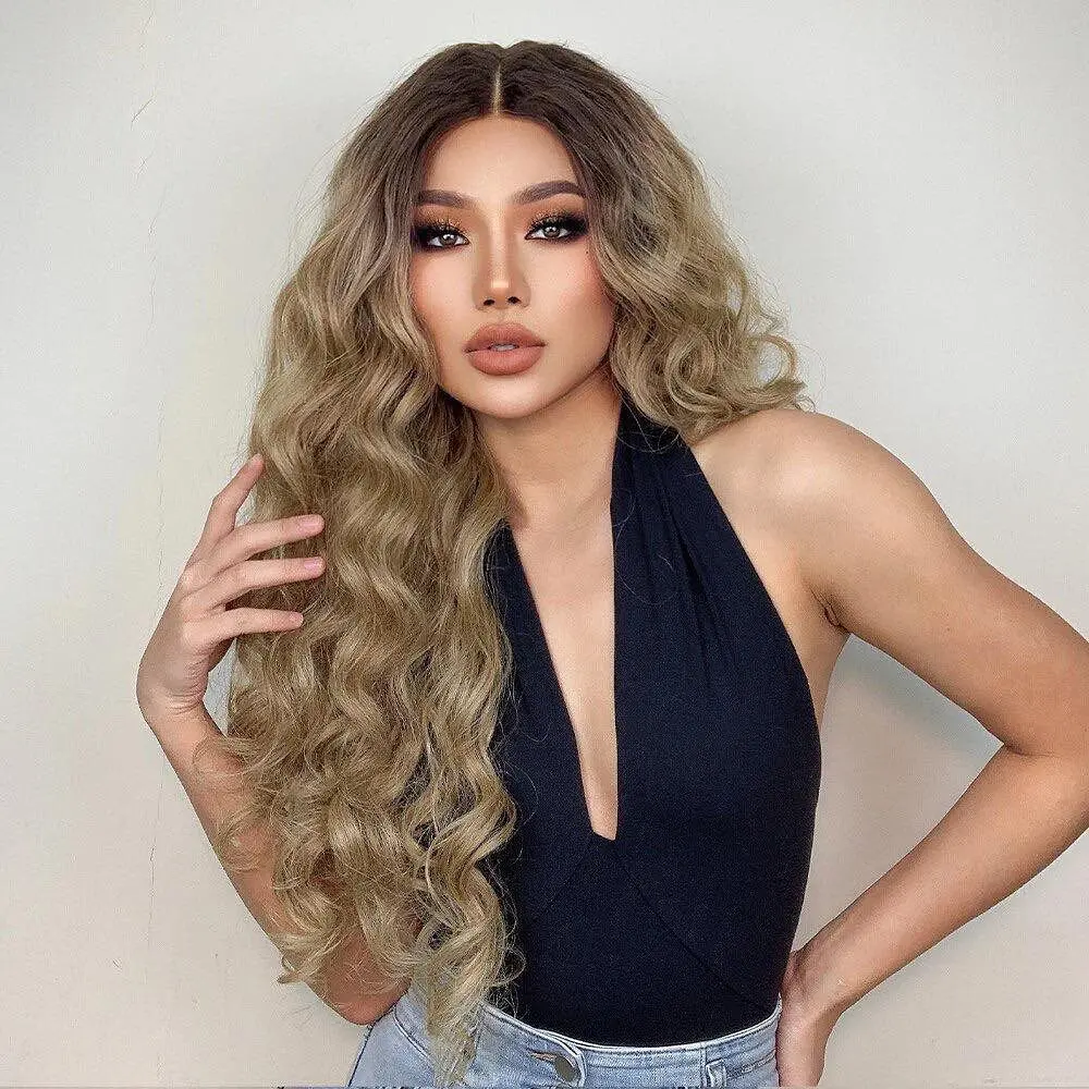 Dark Roots Synthetic Lace Wigs For Women Cosplay Wig Blonde Deep wave Glueless Wig 180% Density Heat Resistant
Dark Roots Synthetic Lace Wigs For Women Cosplay Wig Blonde Deep wave Glueless Wig 180% Density Heat Resistant