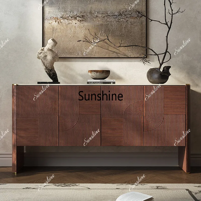 Medieval marble dining side cabinet light luxury solid wood carving storage locker
Medieval marble dining side cabinet light luxury solid wood carving storage locker