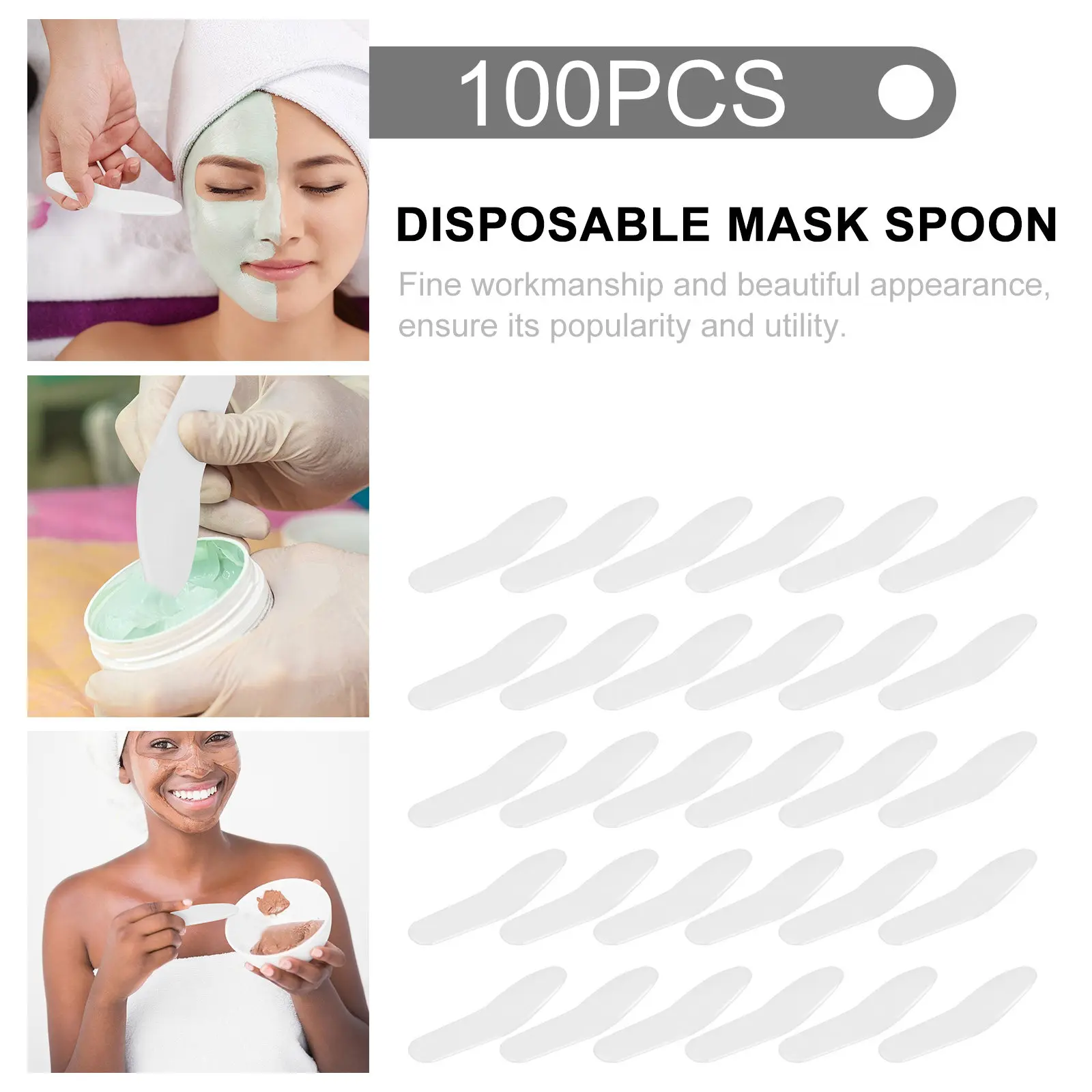 100 шт. одноразовых ложек для масок, аппликаторов для крема, инструментов для макияжа, легких лопаток для крема
100 шт. одноразовых ложек для масок, аппликаторов для крема, инструментов для макияжа, легких лопаток для крема