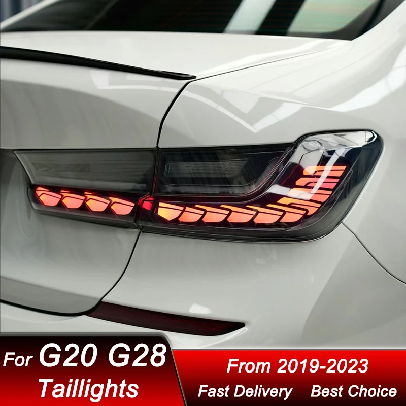 Автомобильные светодиодные задние фонари для BMW 3 серии G20 G28 2019-2023, белые весы, полностью светодиодный динамический указатель поворота, задний фонарь в сборе
Автомобильные светодиодные задние фонари для BMW 3 серии G20 G28 2019-2023, белые весы, полностью светодиодный динамический указатель поворота, задний фонарь в сборе