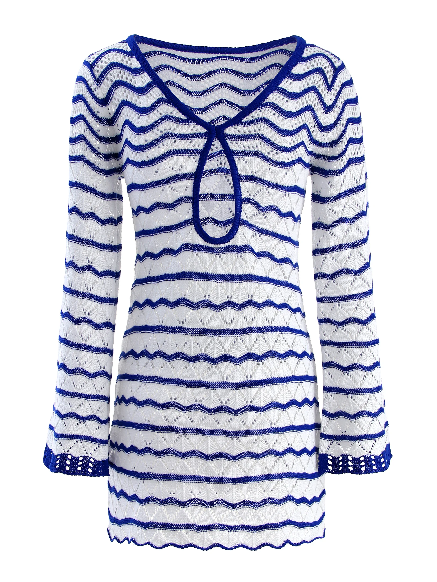Sexy Boho Striped Chic V-neck Cut Out Bell Sleeve Knit Beach Mini Dress 2025 Summer Women Seaside Holiday Swimsuit Cover Up K123
Sexy Boho Striped Chic V-neck Cut Out Bell Sleeve Knit Beach Mini Dress 2025 Summer Women Seaside Holiday Swimsuit Cover Up K123