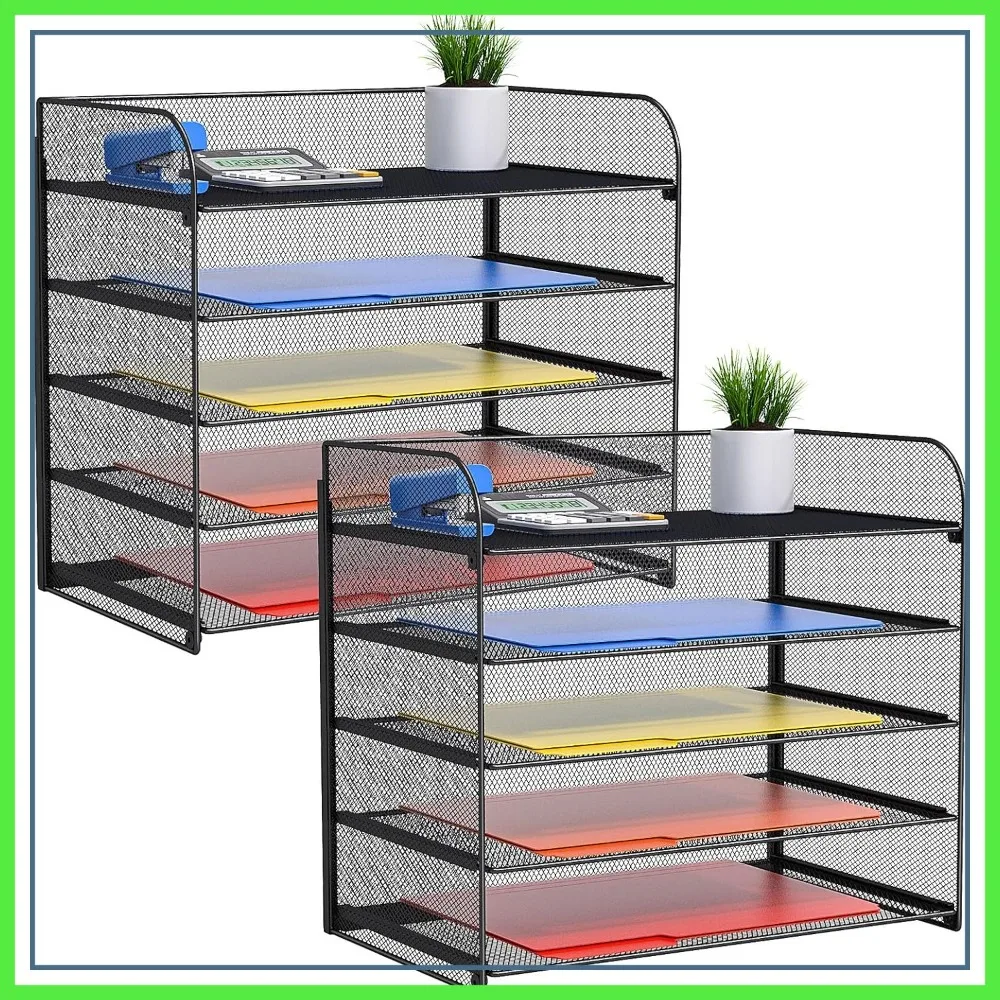 2 Sets 5-Tier Paper Organizer, File Holder for Desk, Letter/A4, Mesh, Sturdy, Large Capacity
2 Sets 5-Tier Paper Organizer, File Holder for Desk, Letter/A4, Mesh, Sturdy, Large Capacity