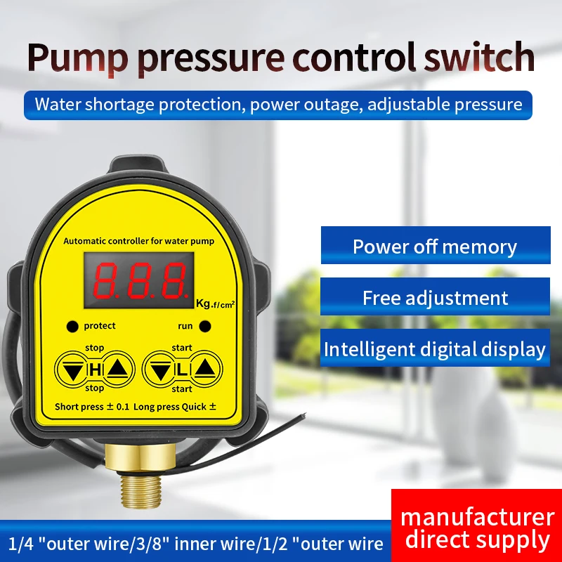 Pressure control switch, digital LED display water pump, electric controller sensor with adapter
Pressure control switch, digital LED display water pump, electric controller sensor with adapter