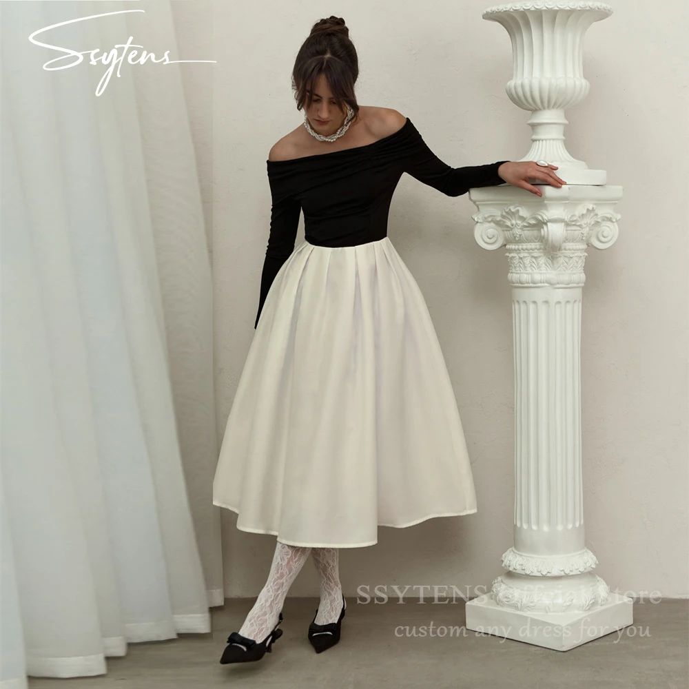 SSYTENS Modern Black/White A Line Evening Dresses Long Sleeves Party Dresses Special Occasion Tea-Length Prom Dresses Customized
SSYTENS Modern Black/White A Line Evening Dresses Long Sleeves Party Dresses Special Occasion Tea-Length Prom Dresses Customized