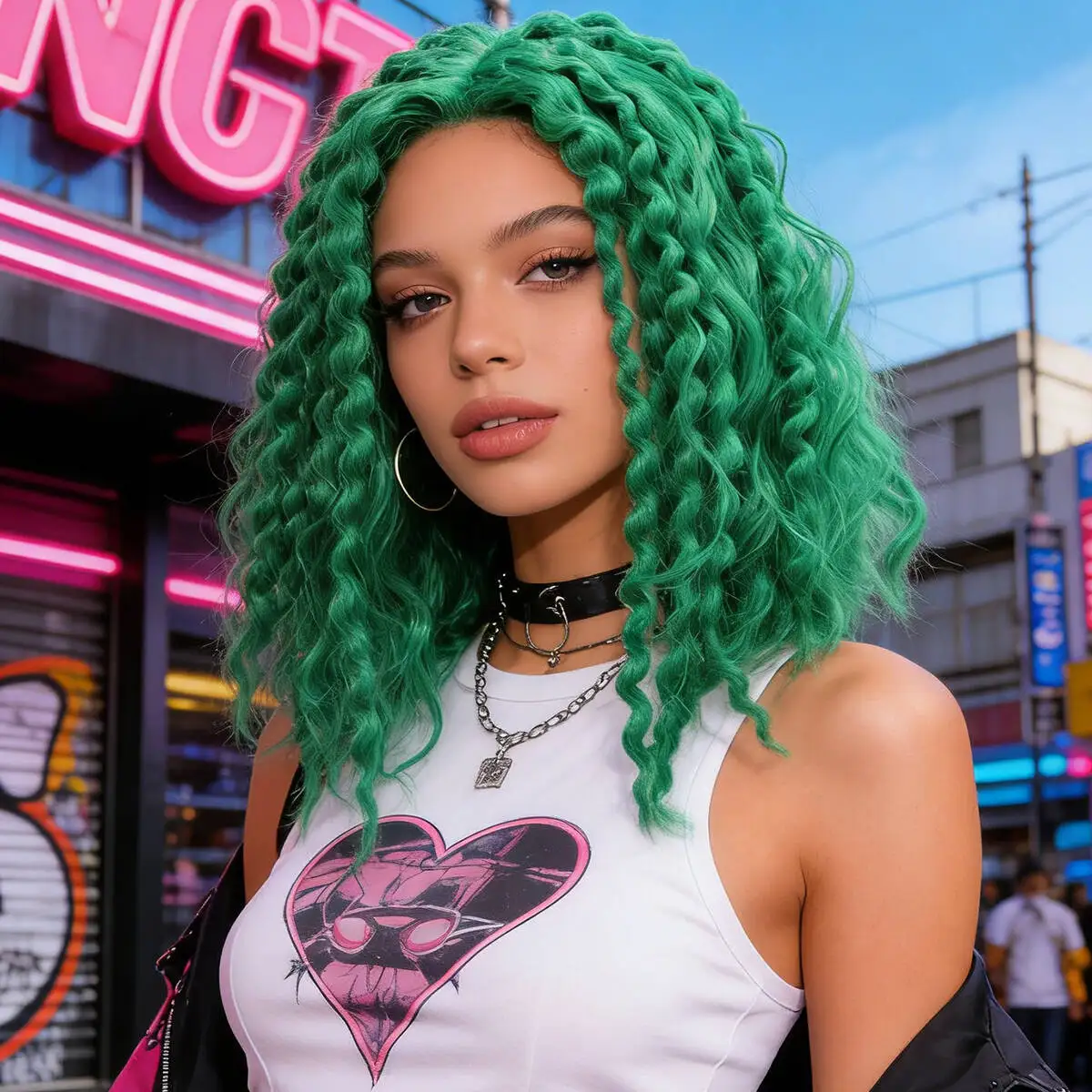 Green Curly Synthetic Wig with Twisted Braids, Joker-Inspired Cosplay Hairpiece for Halloween, Costume Parties,
Green Curly Synthetic Wig with Twisted Braids, Joker-Inspired Cosplay Hairpiece for Halloween, Costume Parties,