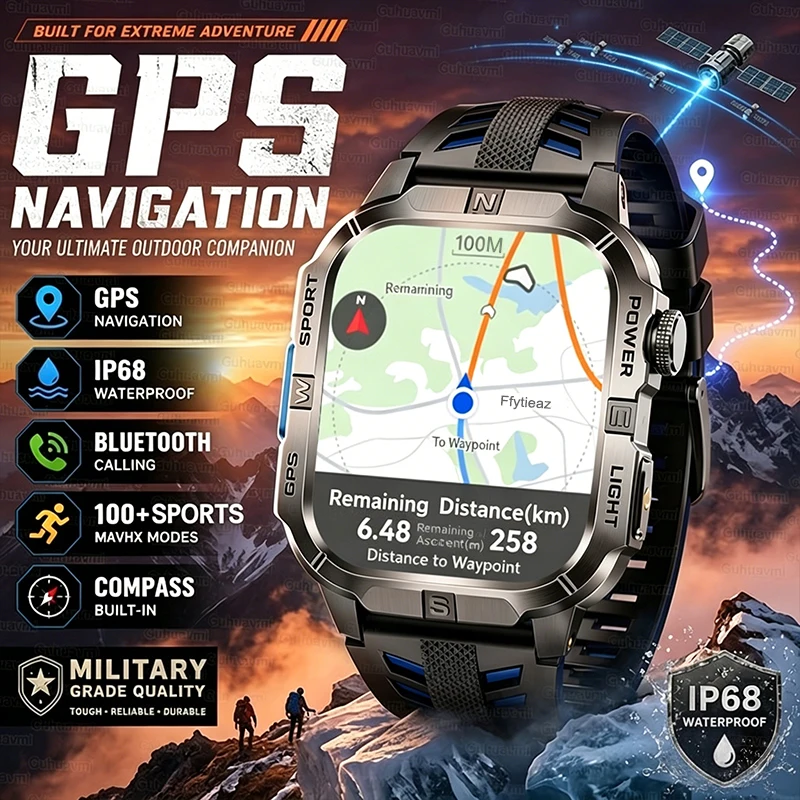 2026 New Military GPS Map Tracker Smart Watch Men Outdoor Flashlight Compass Waterproof Bracelets Heart Rate Call Sports Watches
2026 New Military GPS Map Tracker Smart Watch Men Outdoor Flashlight Compass Waterproof Bracelets Heart Rate Call Sports Watches