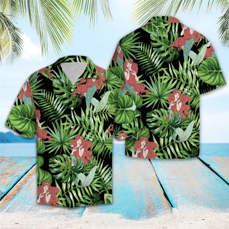 Fashion Mermaid Pattern Hawaiian Shirts Summer Casual Beach Vacation 3D Printed Shirt Loose Breathable Unisex Holiday Blouses
Fashion Mermaid Pattern Hawaiian Shirts Summer Casual Beach Vacation 3D Printed Shirt Loose Breathable Unisex Holiday Blouses