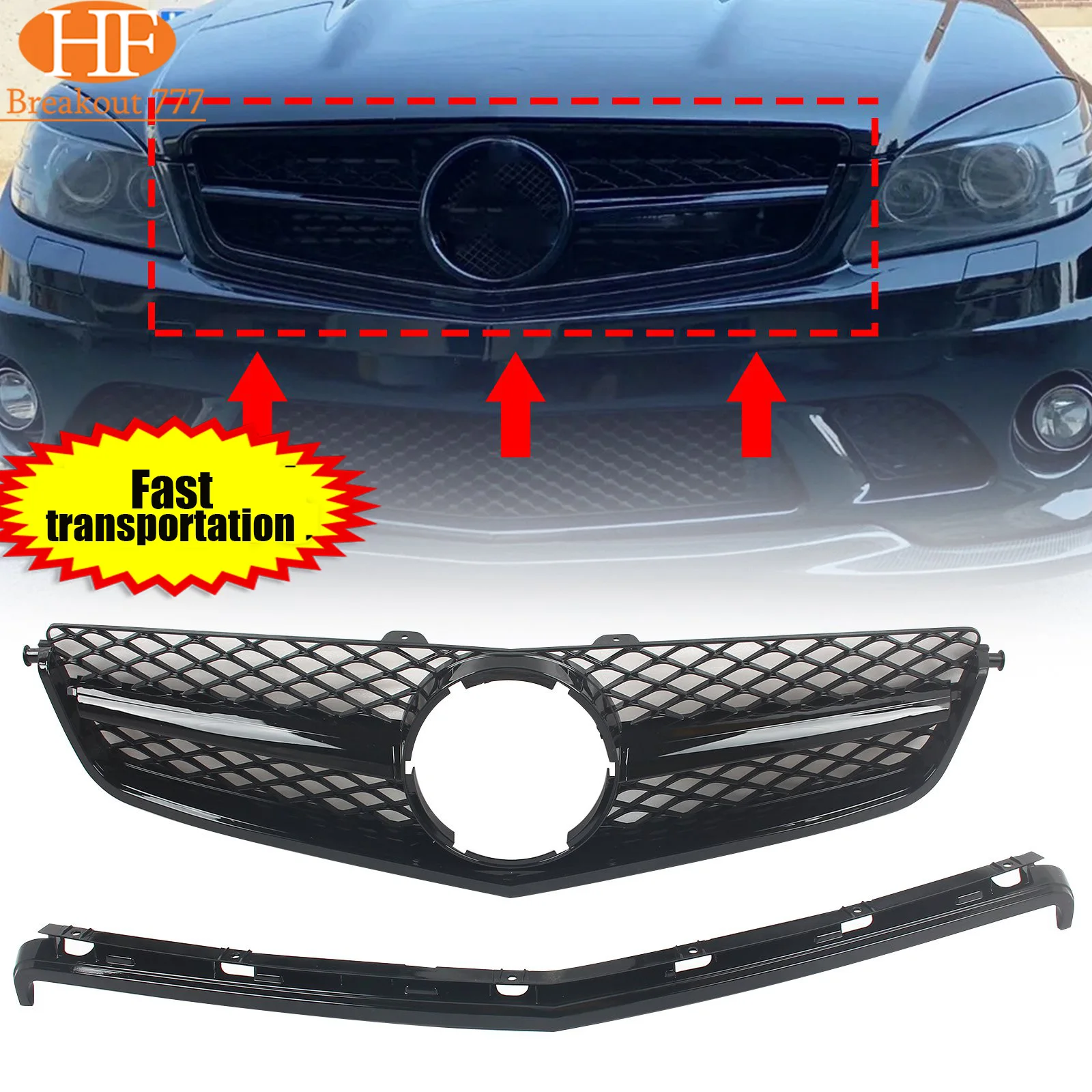 Car Front Bumper Grille Grill Upper Replacement For Mercedes Benz W204 C63 AMG 2008-2011
Car Front Bumper Grille Grill Upper Replacement For Mercedes Benz W204 C63 AMG 2008-2011