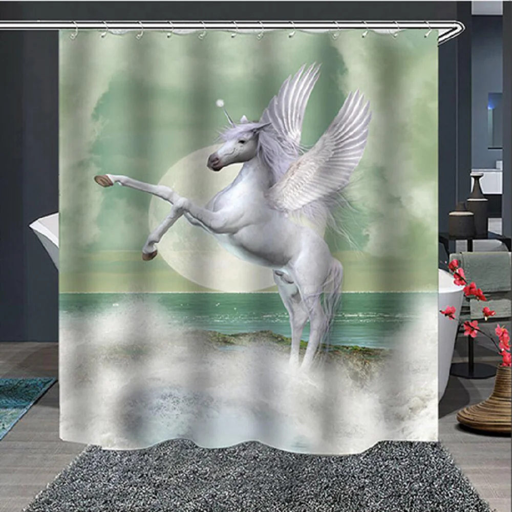 3D Unicorn Horse Shower Curtain Fantasy Watercolor Night Sky Pattern Waterproof Fabric Bath Curtains Bathroom Decor with Hooks
3D Unicorn Horse Shower Curtain Fantasy Watercolor Night Sky Pattern Waterproof Fabric Bath Curtains Bathroom Decor with Hooks