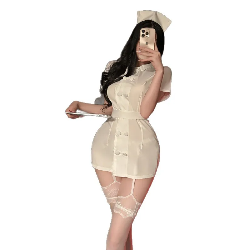 Sexy Outfit Sexy Nurse Uniform Pure Desire Sleepwear Dress For Woman Charming Short Sleeved Wrap Hip Dress Playful Charming P0LO
Sexy Outfit Sexy Nurse Uniform Pure Desire Sleepwear Dress For Woman Charming Short Sleeved Wrap Hip Dress Playful Charming P0LO