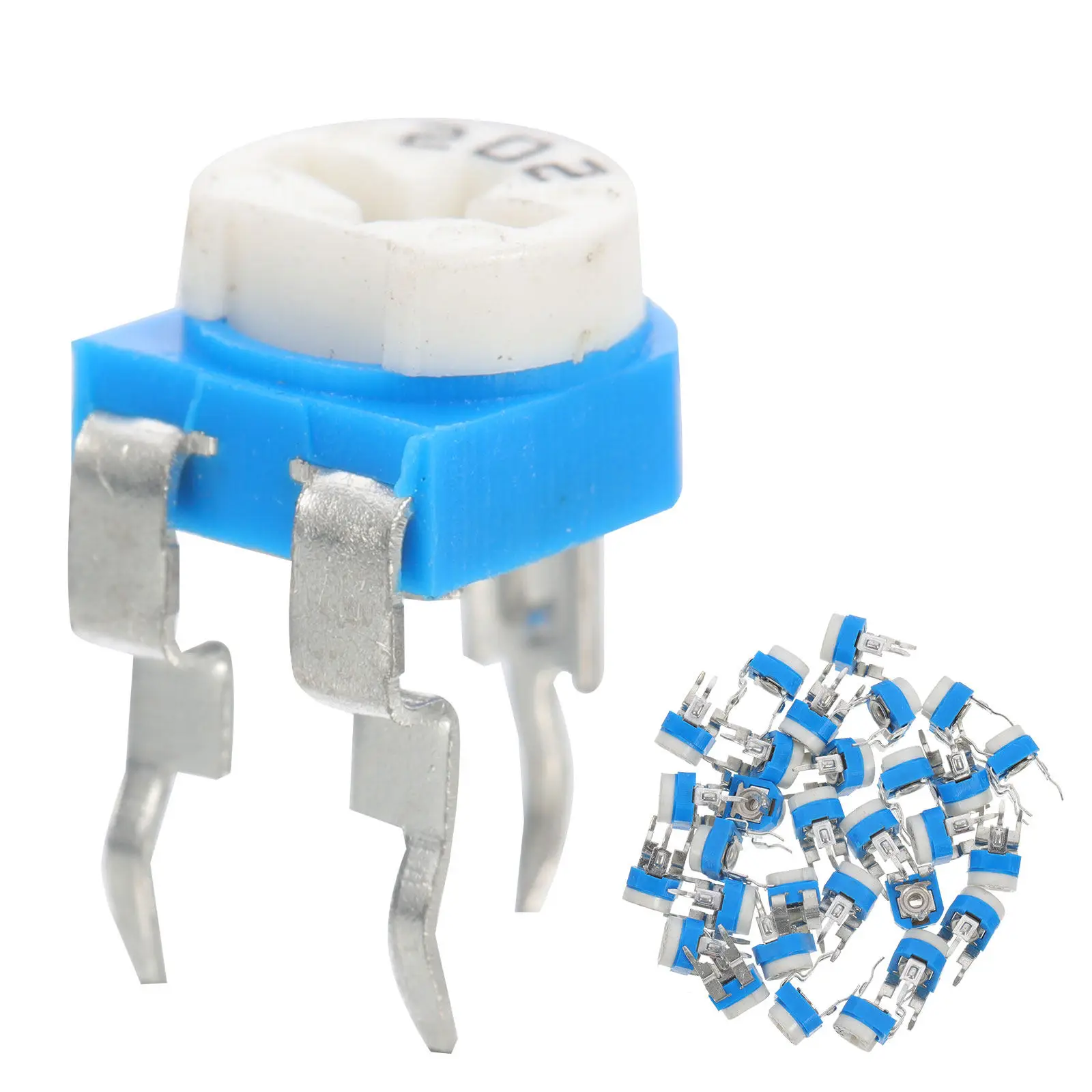30Pcs Variable Resistor 2K Ohm 6mm Horizontal Trimmer Potentiometer Adjustable for Breadboard Electronic Components
30Pcs Variable Resistor 2K Ohm 6mm Horizontal Trimmer Potentiometer Adjustable for Breadboard Electronic Components