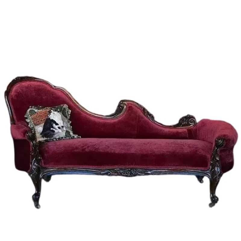 LMM retro solid wood carving flower concubine sofa simple European living room sofa recliner club beauty couch
LMM retro solid wood carving flower concubine sofa simple European living room sofa recliner club beauty couch