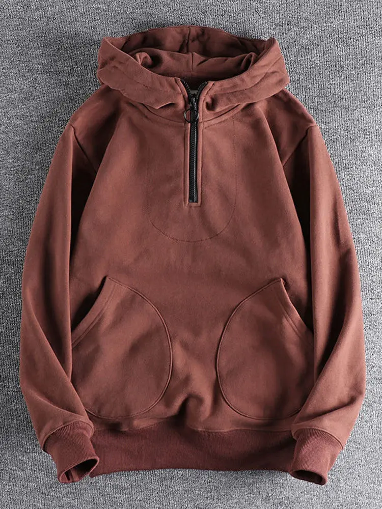 Trendy Hooded Sweatshirt Men's Autumn Winter Thickened Retro American Style Zipper Pure Cotton with Pocket Stand Collar Jacket
Trendy Hooded Sweatshirt Men's Autumn Winter Thickened Retro American Style Zipper Pure Cotton with Pocket Stand Collar Jacket