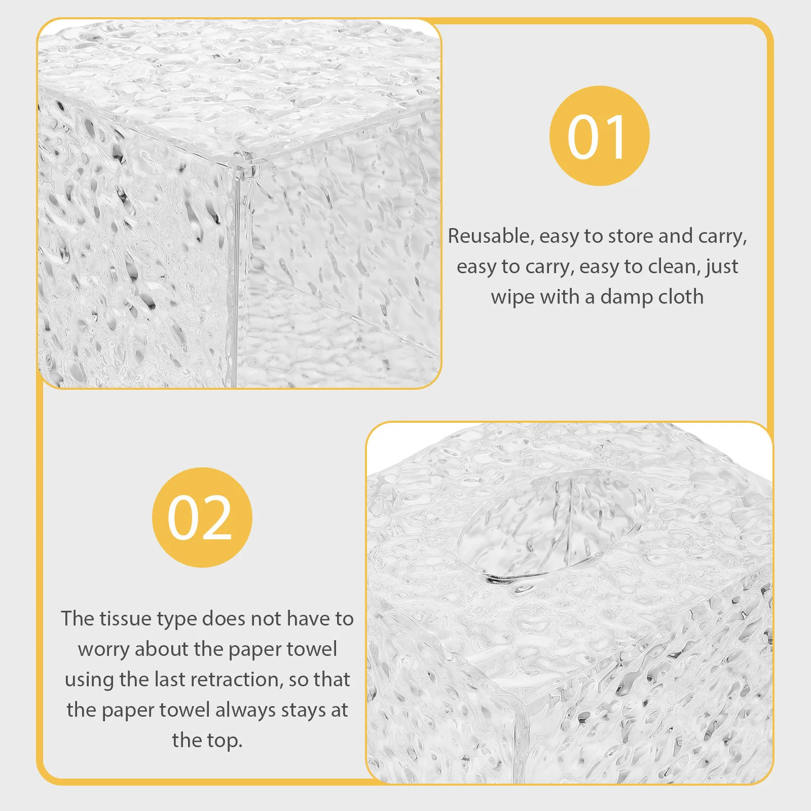 Lightweight Acrylic Tissue Box Cover Clear Napkin Dispenser for Home Office Living Room Car Acrylic Tissue Box Cover
Lightweight Acrylic Tissue Box Cover Clear Napkin Dispenser for Home Office Living Room Car Acrylic Tissue Box Cover