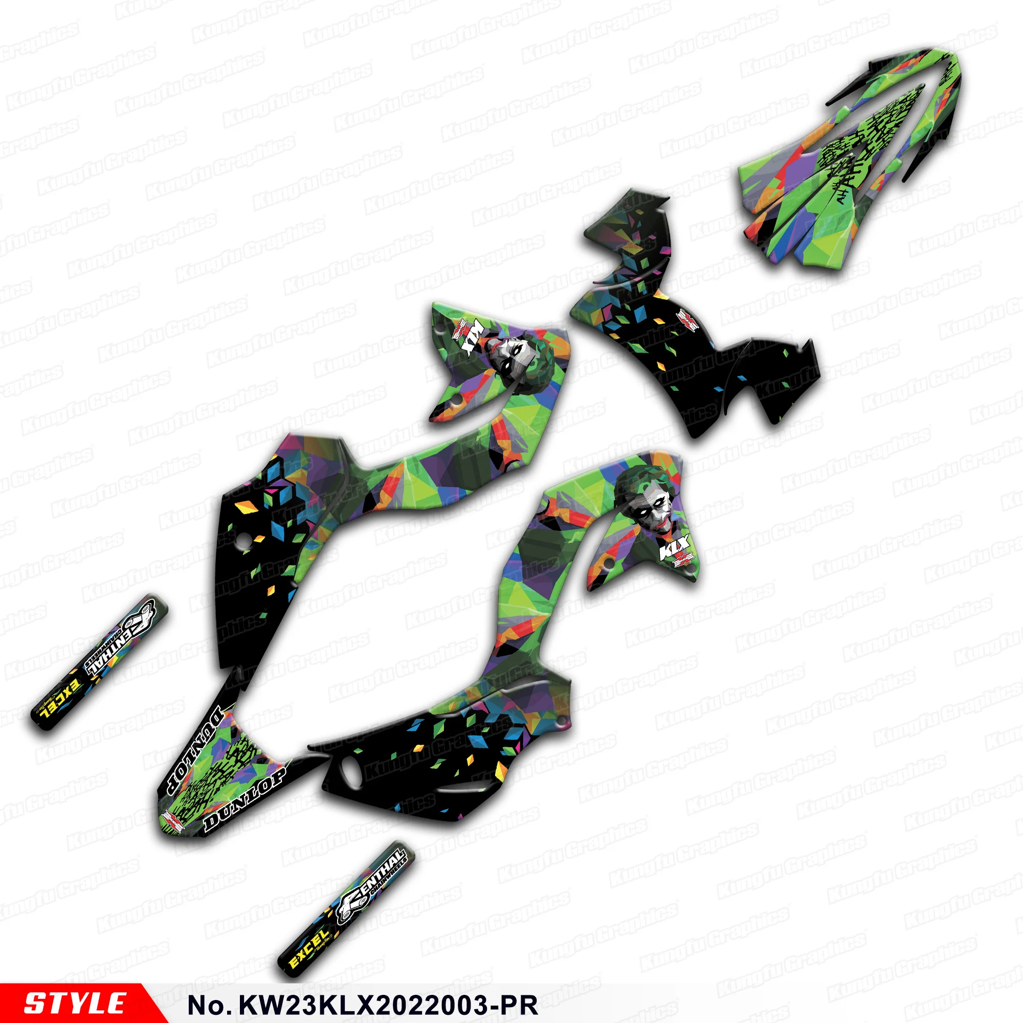 Motorcycle Graphics Stickers Complete for Kawasaki KLX230 2020 2021 2022, KW23KLX2022003-PR
Motorcycle Graphics Stickers Complete for Kawasaki KLX230 2020 2021 2022, KW23KLX2022003-PR