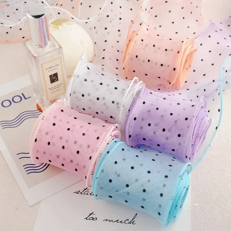 5.5cm Flocked Polka Dot Organza Ribbon 25m Roll for DIY Hair Bows/Shoe Flowers/Wavy Edging Craft
5.5cm Flocked Polka Dot Organza Ribbon 25m Roll for DIY Hair Bows/Shoe Flowers/Wavy Edging Craft