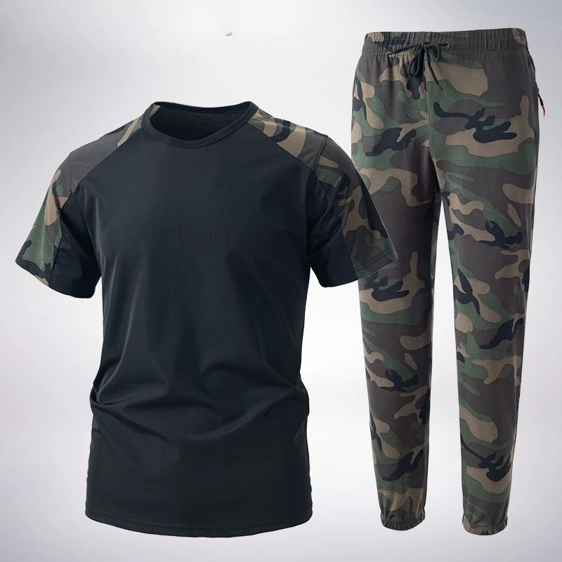 Workout Set Camouflage Man Trousers Sets Basic Two-piece Stretch Baggy Korean Style 2025 Outdoor T-shirts Pants Suits for Men
Workout Set Camouflage Man Trousers Sets Basic Two-piece Stretch Baggy Korean Style 2025 Outdoor T-shirts Pants Suits for Men