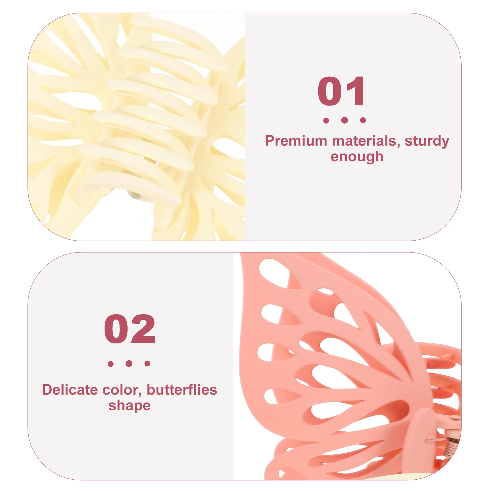 2pcs Frosted Butterfly Hair Clips Large Jaw Clips For Women Comfortable Easy Use Hair Accessories For Makeup Face Wash Exercise
2pcs Frosted Butterfly Hair Clips Large Jaw Clips For Women Comfortable Easy Use Hair Accessories For Makeup Face Wash Exercise