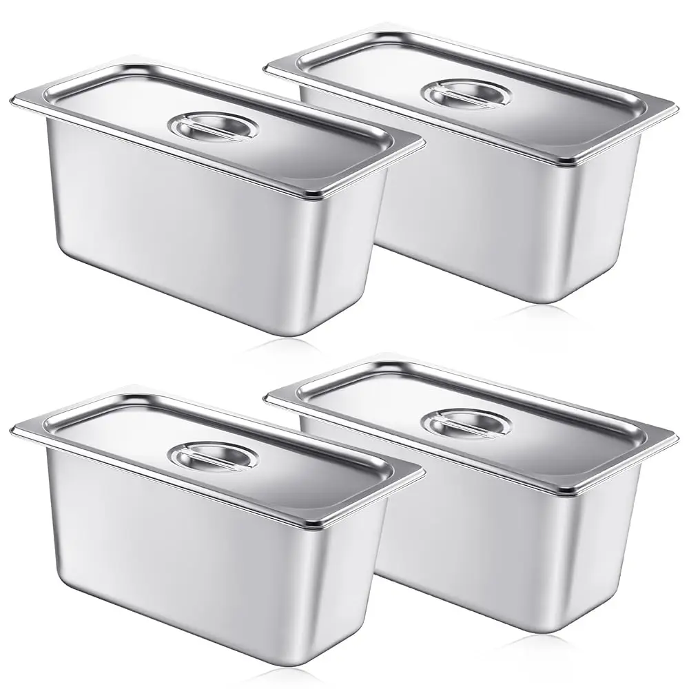 4 Pa Stainl Steam Hotel Pan With Lid, 1/3 Size X 6 H Deep Table Steam Pan Restaurant Supplies Reusable Anti Rust Catering
4 Pa Stainl Steam Hotel Pan With Lid, 1/3 Size X 6 H Deep Table Steam Pan Restaurant Supplies Reusable Anti Rust Catering