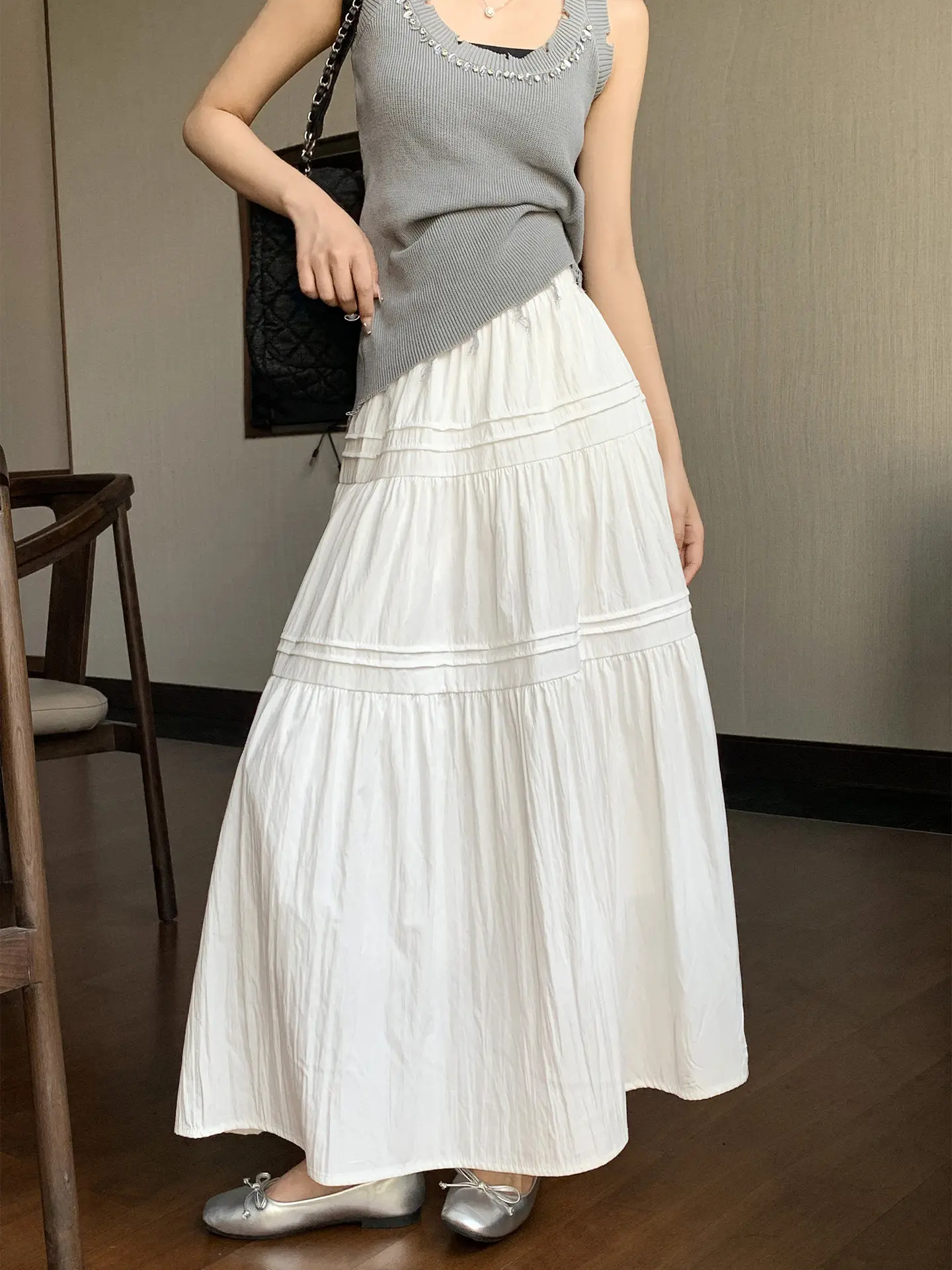 Elegant White A-Line Skirt Women's Spring Summer Cake Umbrella Skirt High Waist Gauzy Premium Quality Long Skirt
Elegant White A-Line Skirt Women's Spring Summer Cake Umbrella Skirt High Waist Gauzy Premium Quality Long Skirt