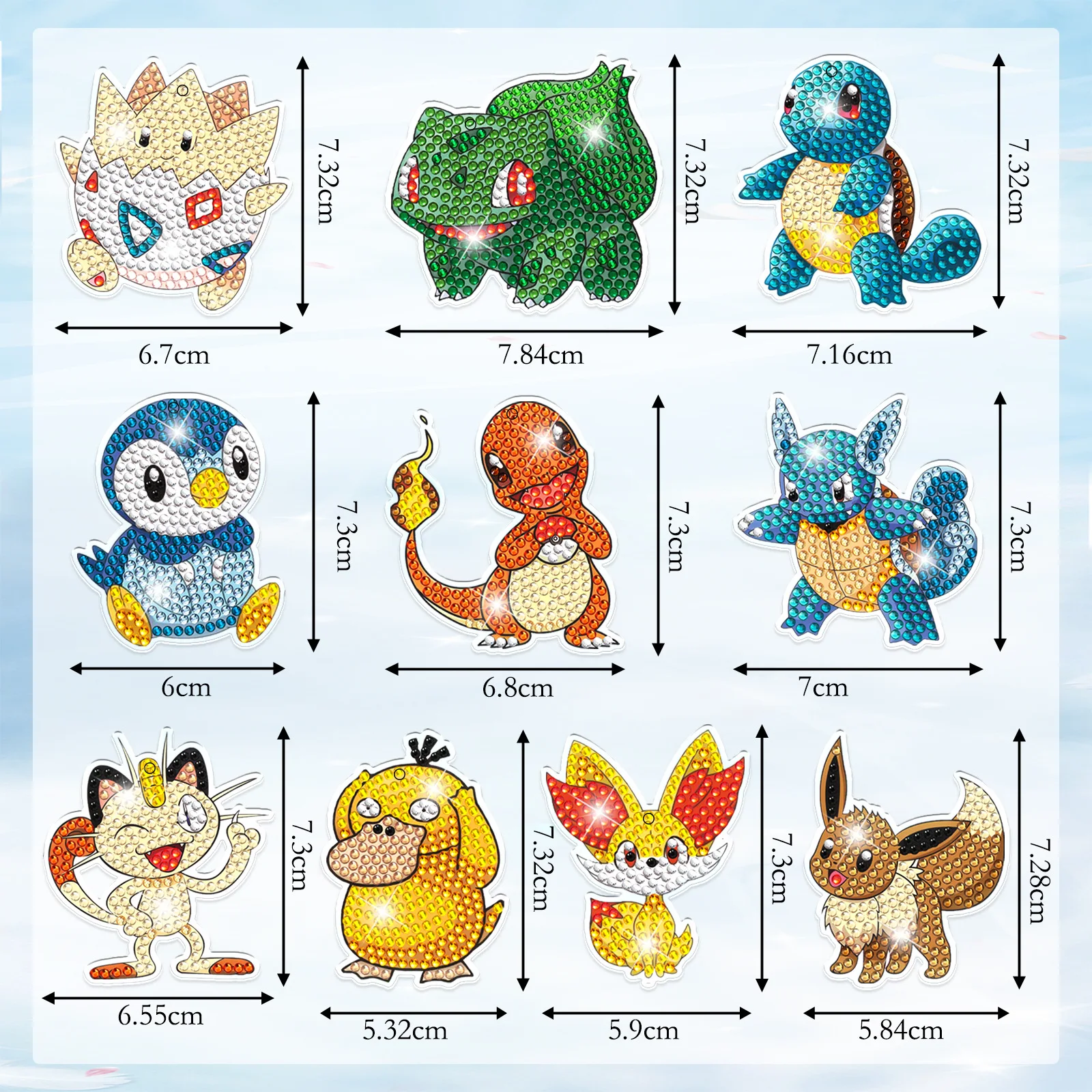 Handmade DIY Diamond Painting Keychain Pokemon Cartoon Double Sided Rhinestone Inlay Pendant Charm Decor Children's toys
Handmade DIY Diamond Painting Keychain Pokemon Cartoon Double Sided Rhinestone Inlay Pendant Charm Decor Children's toys