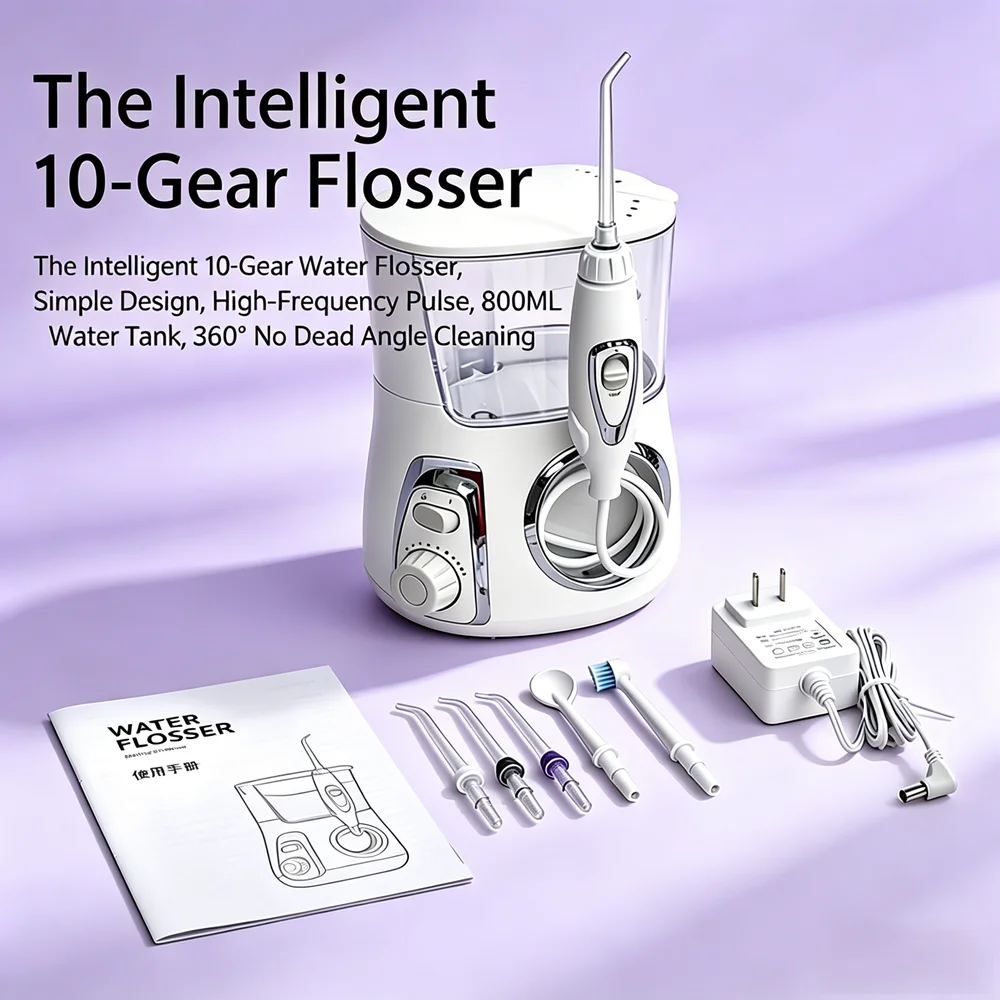 Premium Countertop Electric Water Flosser Oral Irrigator Spa 5 Tips 10 Modes 800ML Tank Fight Tooth Decay
Premium Countertop Electric Water Flosser Oral Irrigator Spa 5 Tips 10 Modes 800ML Tank Fight Tooth Decay