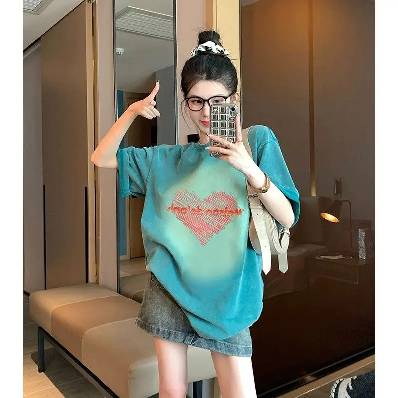Summer Vintage Printing O-neck Short Sleeve T-Shirts Women Clothes All-match Letter Loose Top Tee Female Simplicity Tee Shirt
Summer Vintage Printing O-neck Short Sleeve T-Shirts Women Clothes All-match Letter Loose Top Tee Female Simplicity Tee Shirt