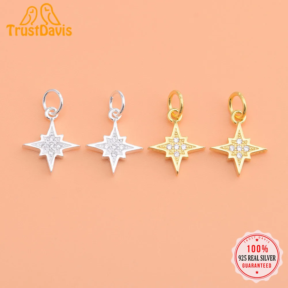 TrustDavis Real 925 Sterling Silver Fashion Sweet Star CZ Charm Pendant Handmade DIY Accessories Fine Jewelry Wholesale DZ12
TrustDavis Real 925 Sterling Silver Fashion Sweet Star CZ Charm Pendant Handmade DIY Accessories Fine Jewelry Wholesale DZ12