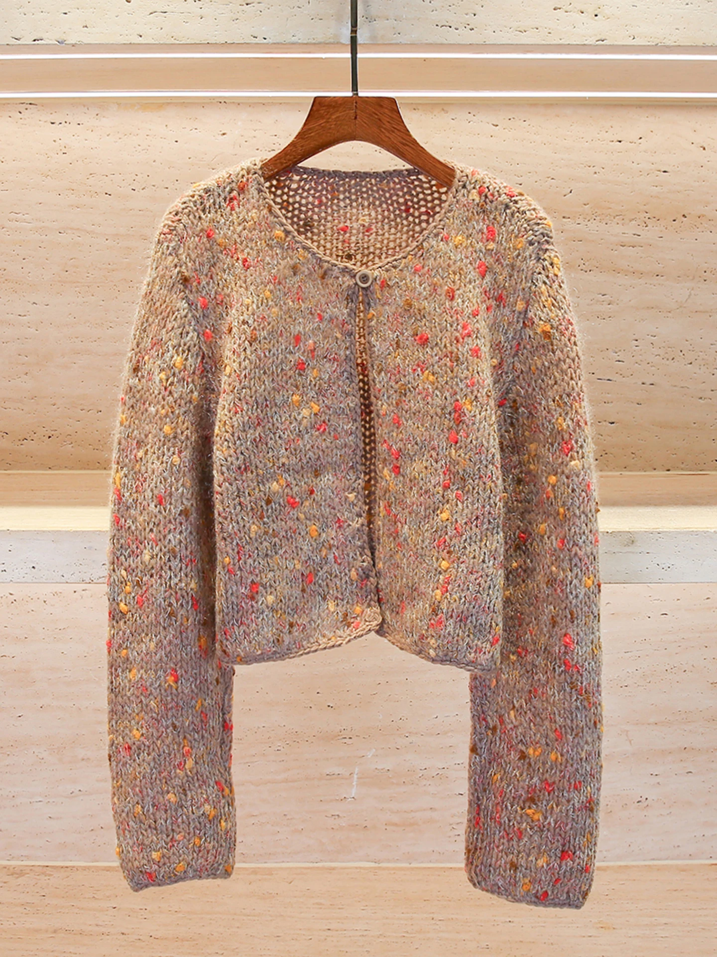 Ele вязаный кардиган для женщин, милый мягкий свитер с точечным узором, осень-зима, удобный для поездок на работу, стандартный крой
Ele вязаный кардиган для женщин, милый мягкий свитер с точечным узором, осень-зима, удобный для поездок на работу, стандартный крой