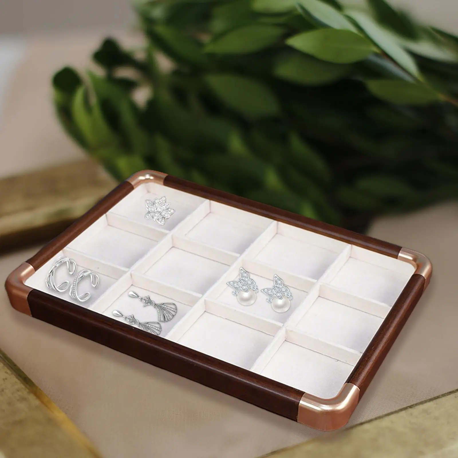 Jewelry Tray Wooden Necklace Container Lightweight Trinket Showcase Velvet Bracelet Organizer Bangle Storage for Drawer
Jewelry Tray Wooden Necklace Container Lightweight Trinket Showcase Velvet Bracelet Organizer Bangle Storage for Drawer