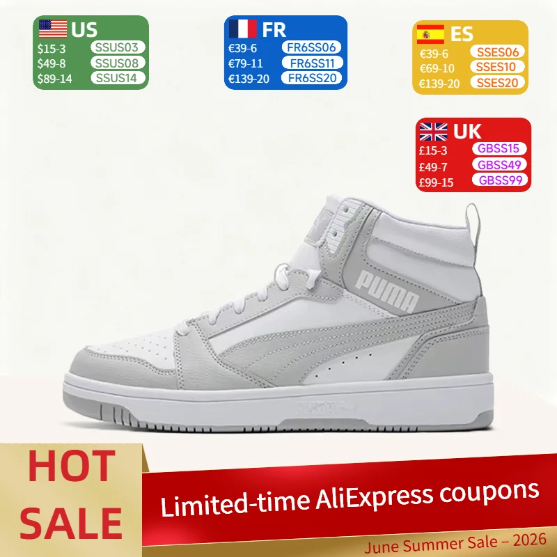 Puma Rebound V6: Minimalist, Versatile, Durable, Cushioned, and Supportive High-Top Sneakers (Unisex) in Light Gray 392326-05
Puma Rebound V6: Minimalist, Versatile, Durable, Cushioned, and Supportive High-Top Sneakers (Unisex) in Light Gray 392326-05
