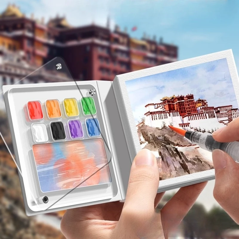 Mini Watercolor Pigment Acrylic Box Palette/DIYHandbook Sketching Travel Painting Notebook Color Mixing Small Drawing Board Set
Mini Watercolor Pigment Acrylic Box Palette/DIYHandbook Sketching Travel Painting Notebook Color Mixing Small Drawing Board Set