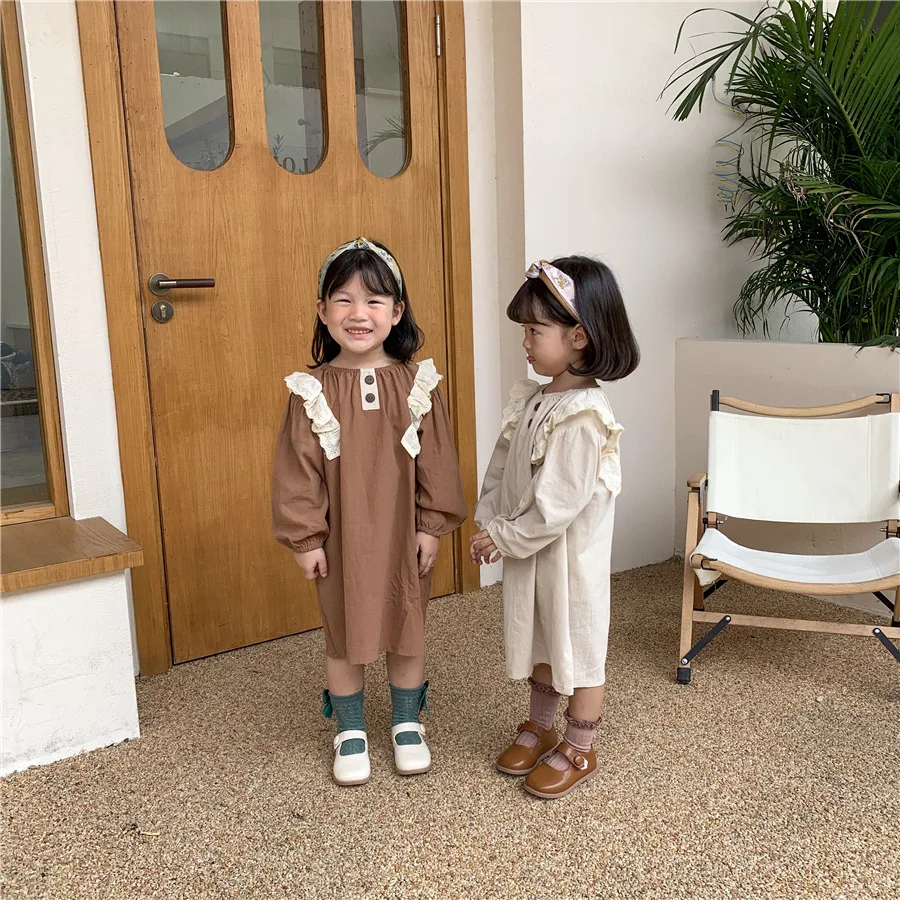 2022 Spring New Girls' Cotton Linen Skirt Pastoral Korean Lace Long Sleeve Skirt Children's Dress
2022 Spring New Girls' Cotton Linen Skirt Pastoral Korean Lace Long Sleeve Skirt Children's Dress
