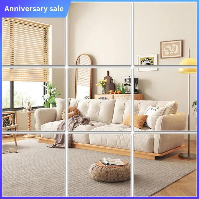 4 Pieces Self Adhesive Non-Glass Mirror Slim Flexible DIY Wall Decoration Mirror For Family Bedroom Closet Bathroom Durable , L
4 Pieces Self Adhesive Non-Glass Mirror Slim Flexible DIY Wall Decoration Mirror For Family Bedroom Closet Bathroom Durable , L