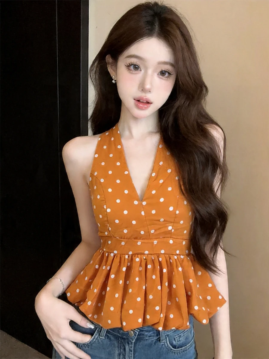 Dopamine Polka Dot Neck Hanging Strap Vest Women Summer Pure Desire Spicy Flower Bud Puffy Tube Top Thai Beautiful Top
Dopamine Polka Dot Neck Hanging Strap Vest Women Summer Pure Desire Spicy Flower Bud Puffy Tube Top Thai Beautiful Top