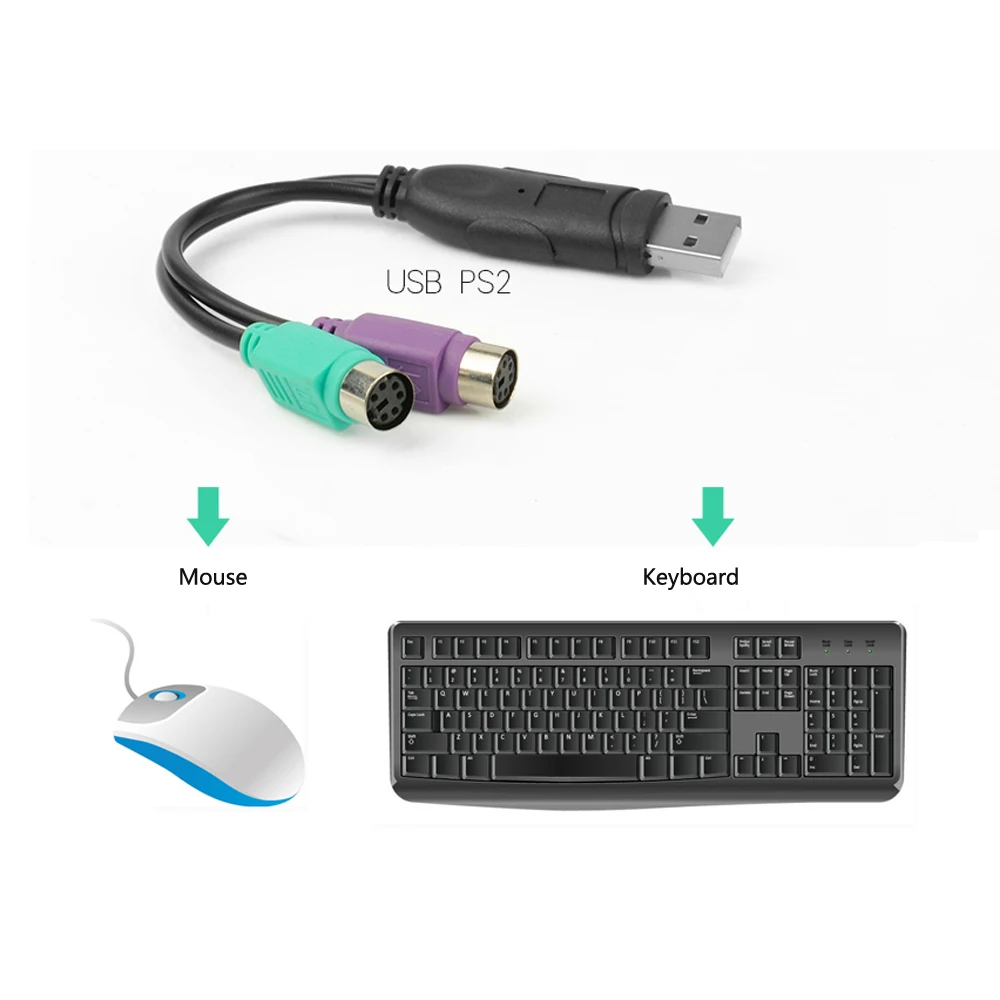 USB Male to 6 Pin for PS/2 Female Extension Cable Y Splitter Adapter Connector for Keyboard Mouse Scanner
USB Male to 6 Pin for PS/2 Female Extension Cable Y Splitter Adapter Connector for Keyboard Mouse Scanner
