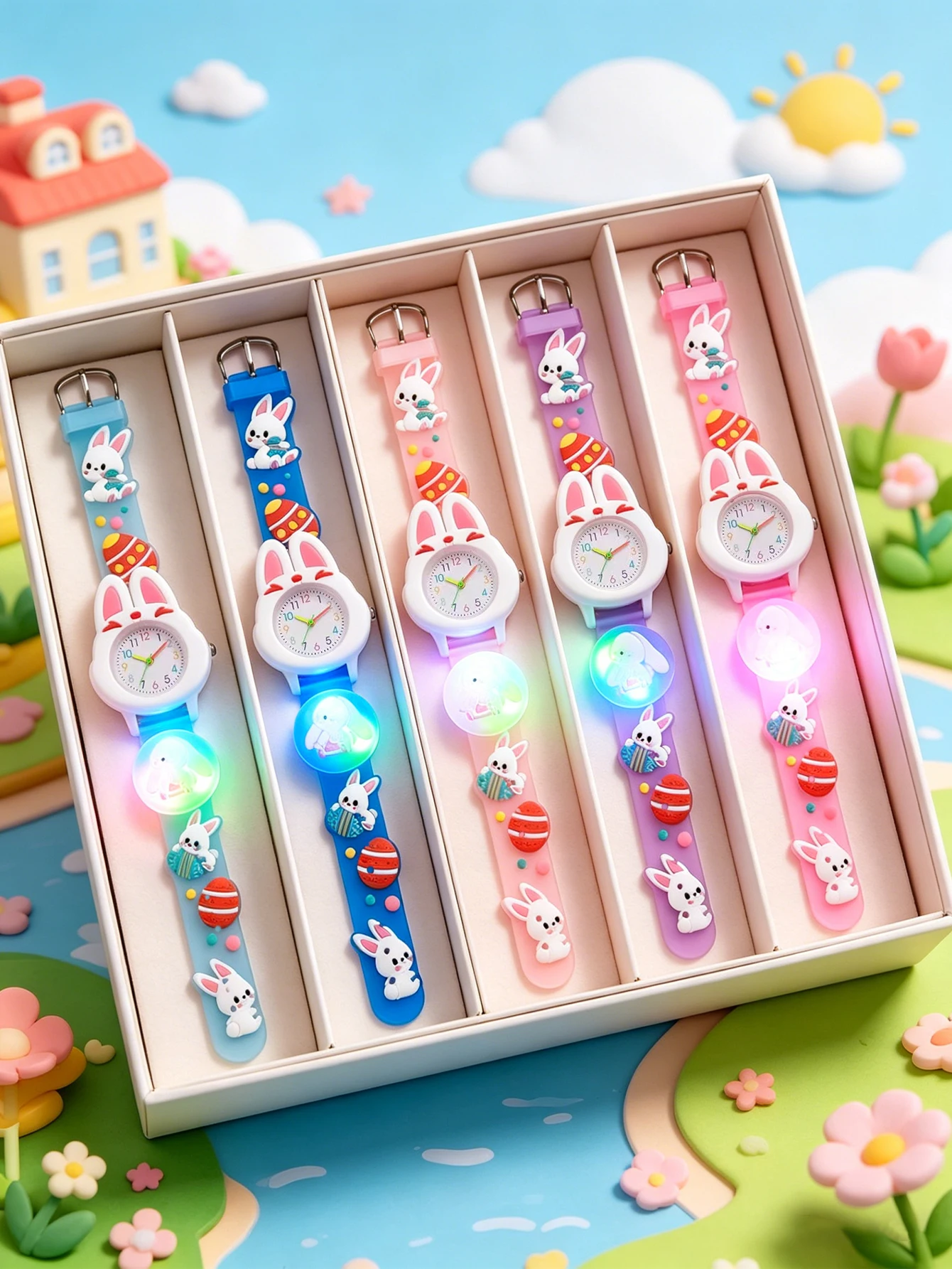5 Colors Kids Rabbit Watch Cute Cartoon Bunny Silicone Band Luminous Flashing Light Quartz Wristwatch for Girls
5 Colors Kids Rabbit Watch Cute Cartoon Bunny Silicone Band Luminous Flashing Light Quartz Wristwatch for Girls