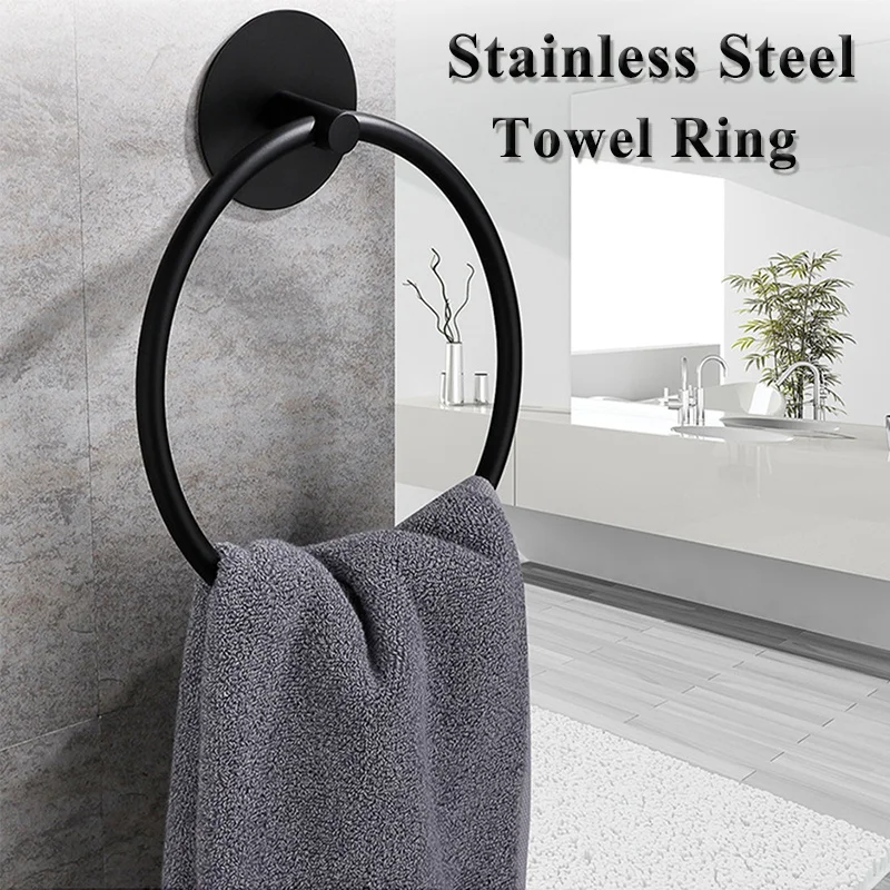 Towel Ring Stainless Steel Self-Adhesive Wall-Mounted Rack Hanging Towel Storage Holder Punch-free Hook Bathroom Accessories
Towel Ring Stainless Steel Self-Adhesive Wall-Mounted Rack Hanging Towel Storage Holder Punch-free Hook Bathroom Accessories