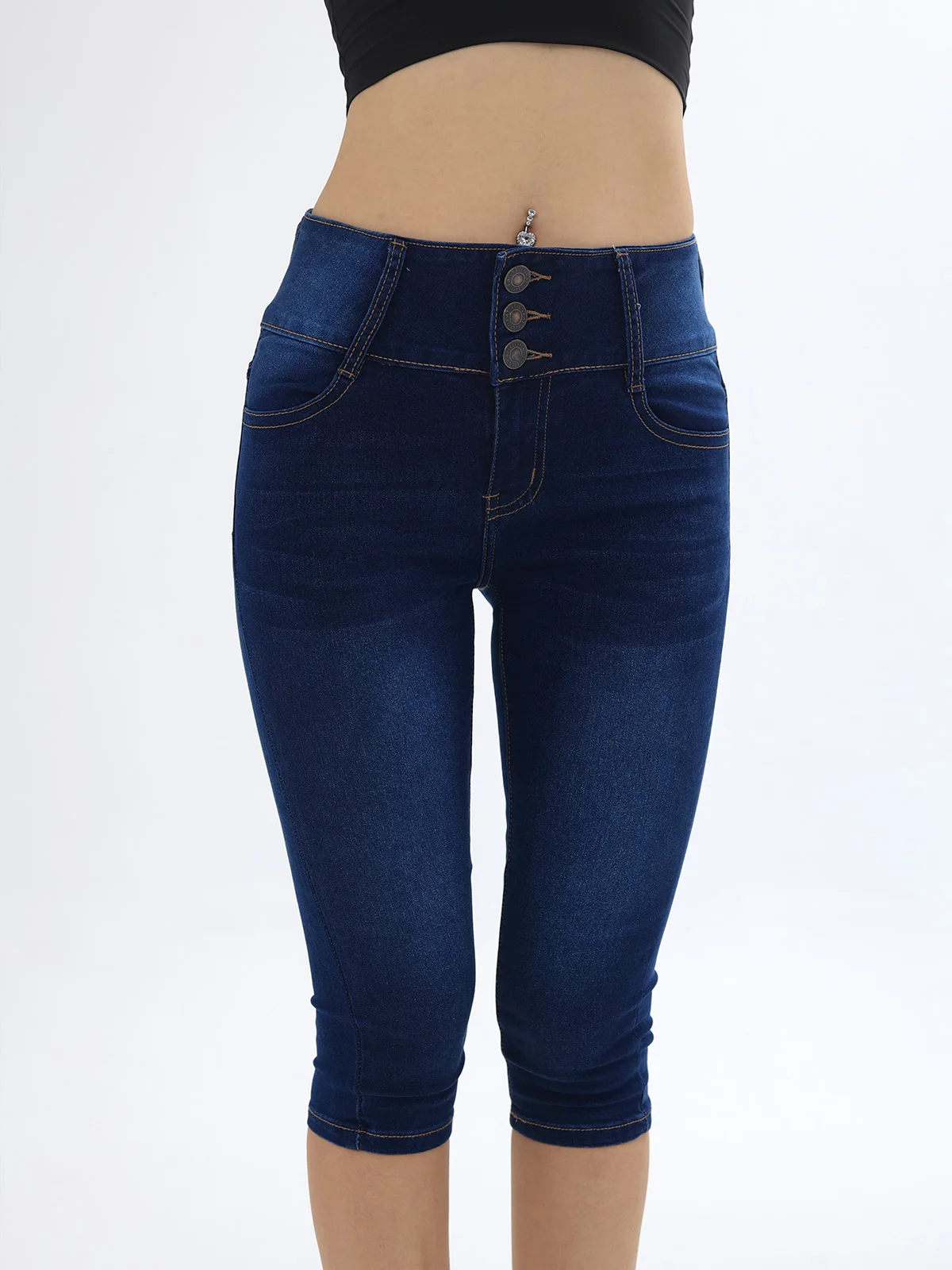 Women's stretch slim-fitting jeans, slim-fitting buttocks, stylish five-button design 
Women's stretch slim-fitting jeans, slim-fitting buttocks, stylish five-button design