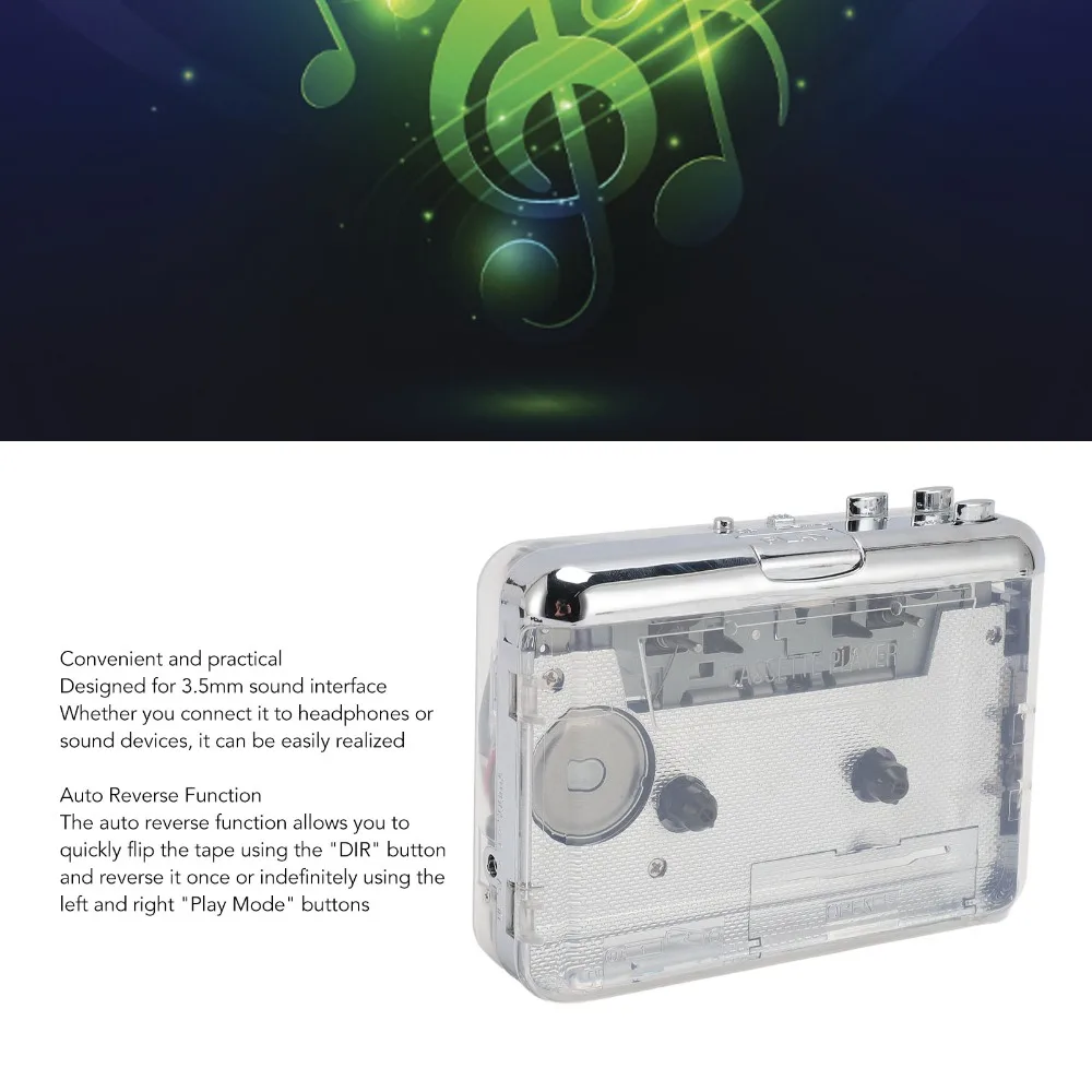 Multifunctional Cassette To MP3 Converter 3.5mm Jack Transparent Tape To MP3 Converter Plug and Play Portable Tape Player
Multifunctional Cassette To MP3 Converter 3.5mm Jack Transparent Tape To MP3 Converter Plug and Play Portable Tape Player