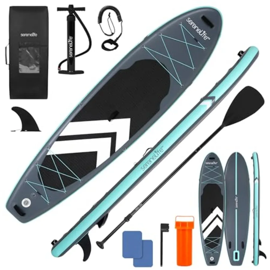 Inflatable 11 Stand Up Paddle Board for outdoor water sports drop-stitch PVC material blue-gray color ultra-stable 32 wide non-
Inflatable 11 Stand Up Paddle Board for outdoor water sports drop-stitch PVC material blue-gray color ultra-stable 32 wide non-