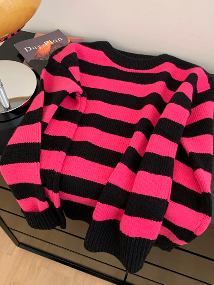 Harajuku Sweet Striped Sweater Women O-Neck Oversized Knitted Pullover Korean Fashion Casual Jumper Autumn Winter Preppy Style
Harajuku Sweet Striped Sweater Women O-Neck Oversized Knitted Pullover Korean Fashion Casual Jumper Autumn Winter Preppy Style