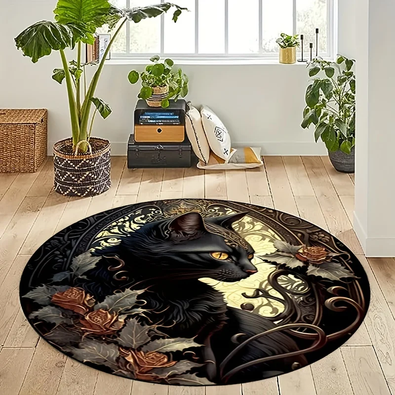 Black Cat Magic Mirror Round Mat for Living Room Bedroom Sofa Decoration,Doormat Non-slip Mat Picnic Camp Mat
Black Cat Magic Mirror Round Mat for Living Room Bedroom Sofa Decoration,Doormat Non-slip Mat Picnic Camp Mat