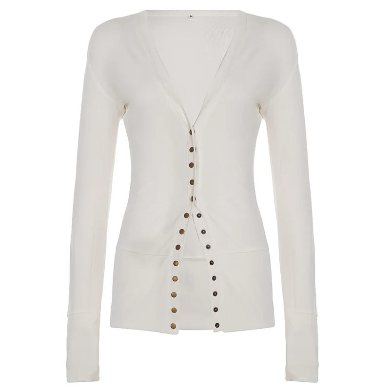 Fashion Womens Low Cut V-Neck Cardigan Sweaters New Autumn Solid Long Sleeve Knit Button Down Cardigan Sweater Tops
Fashion Womens Low Cut V-Neck Cardigan Sweaters New Autumn Solid Long Sleeve Knit Button Down Cardigan Sweater Tops