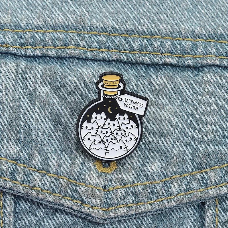 Cartoon Animal White Cat Enamel Pins Cute Cat Magic Bottle Punk alloy drip oil brooch Anime badges gifts accessories
Cartoon Animal White Cat Enamel Pins Cute Cat Magic Bottle Punk alloy drip oil brooch Anime badges gifts accessories