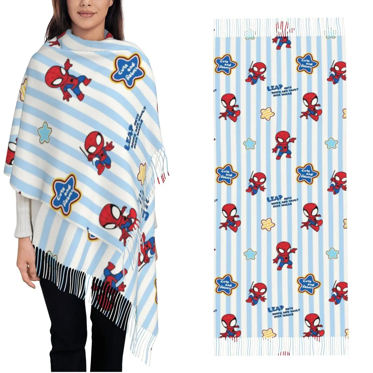 Шарф «Человек-паук» для женщин, теплые зимние шали из пашмины и накидка, длинные большие шарфы с кисточкой для повседневного ношения
Шарф «Человек-паук» для женщин, теплые зимние шали из пашмины и накидка, длинные большие шарфы с кисточкой для повседневного ношения